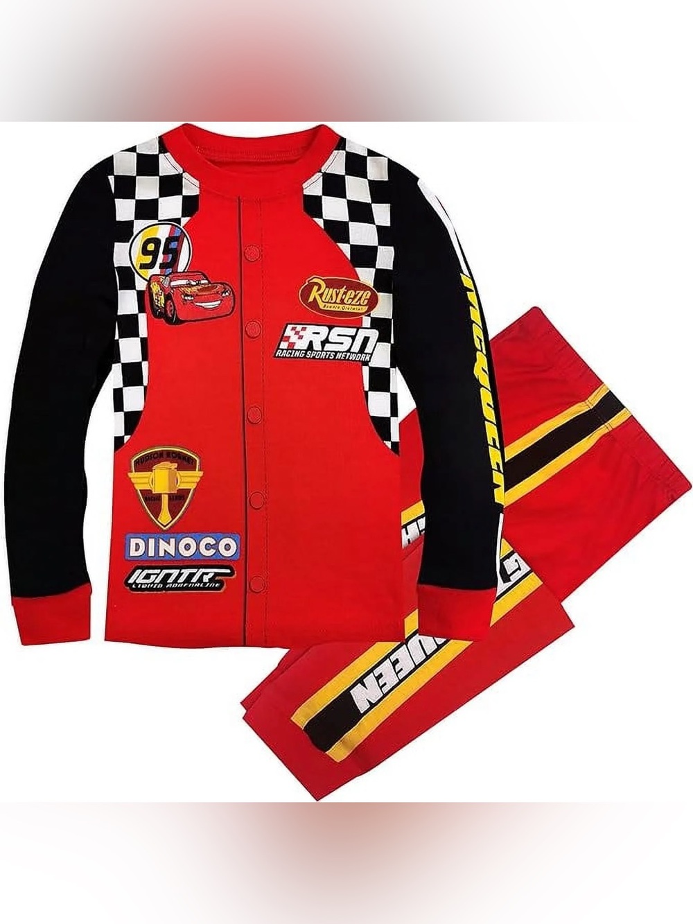 Disney Store Lightning McQueen Racing Suit Pajamas sz 4